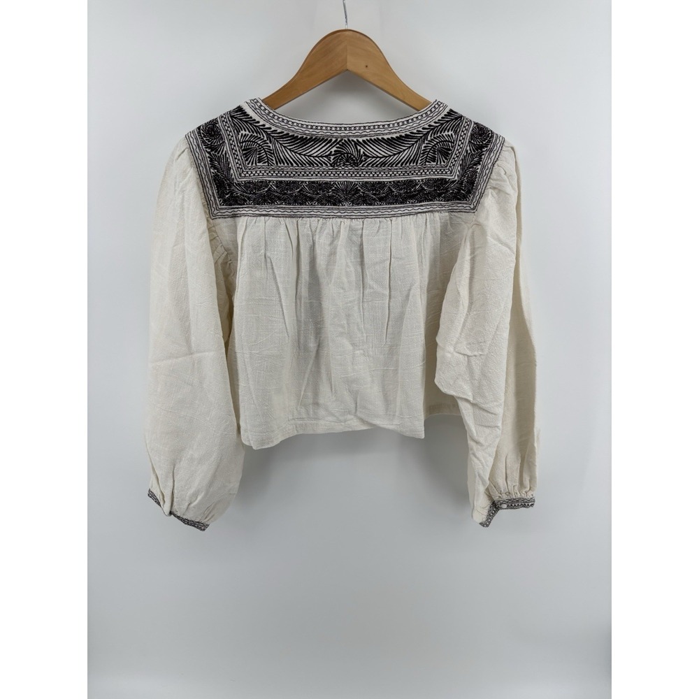 NWT Free People Iggie Embroidered Top XS Boho Festival Oversized Crop MSRP $128 - Picture 9 of 14